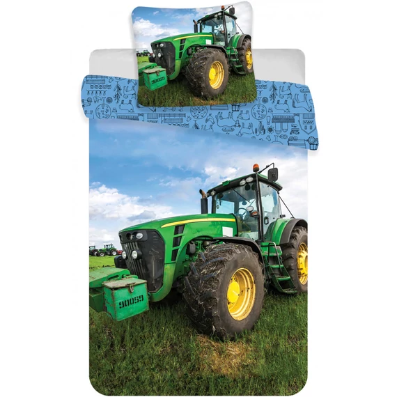 Traktor Green gyerek, ovis ágyneműhuzat 100×135cm, 40×60 cm